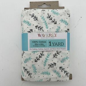 Waverly Inspirations 100% Cotton Sew Fabric, 44" x 36"‎ Farm Fields Aqua 1 Yard.